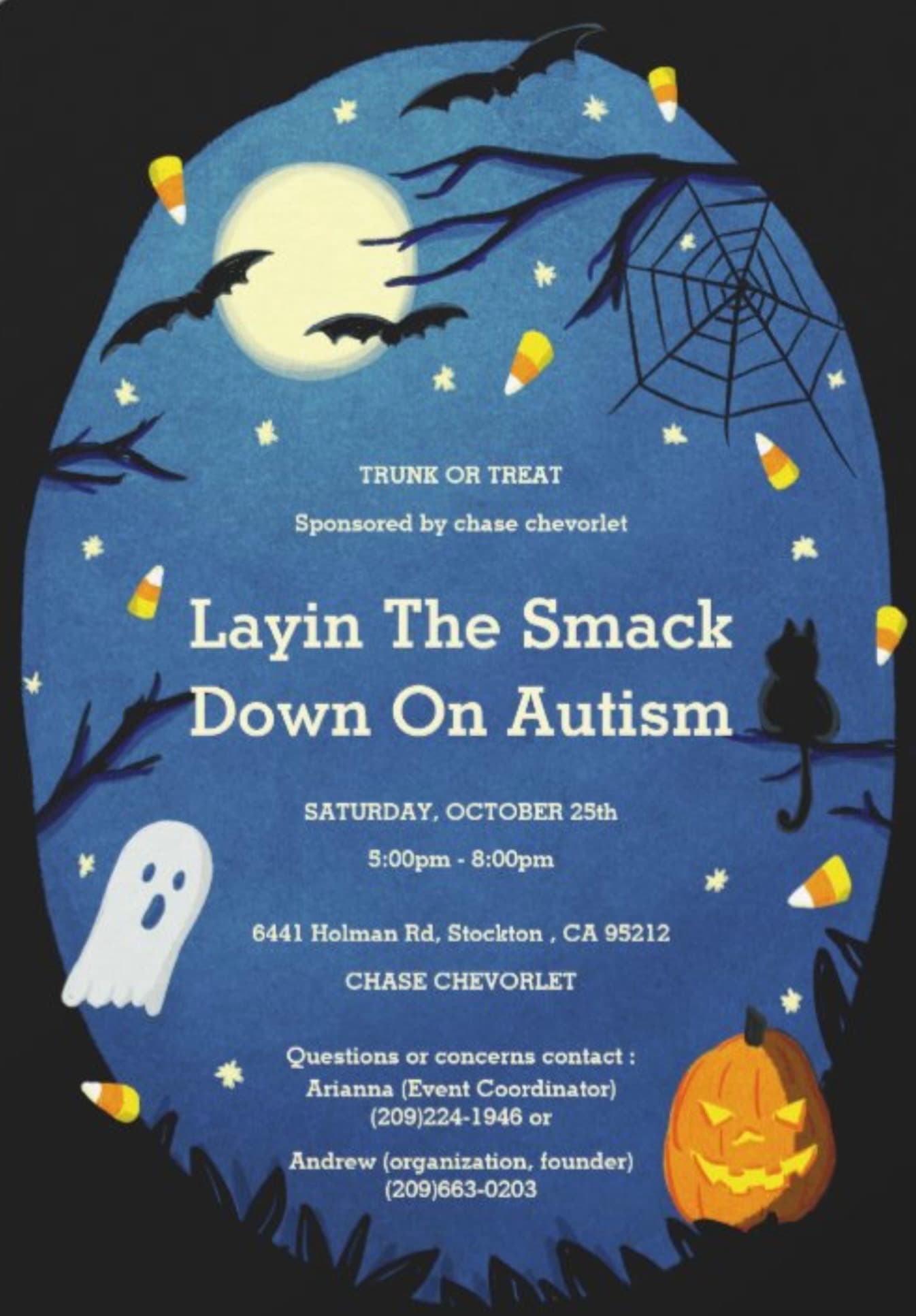 Layin’ the smack down on autism trunk or treat event sponsored by Chase Chevrolet